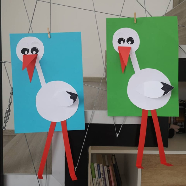 Аист аппликация для детей