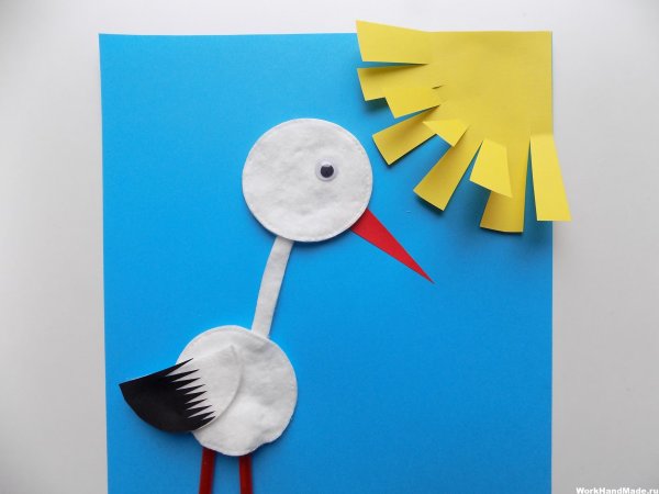 Аппликация из ватных дисков