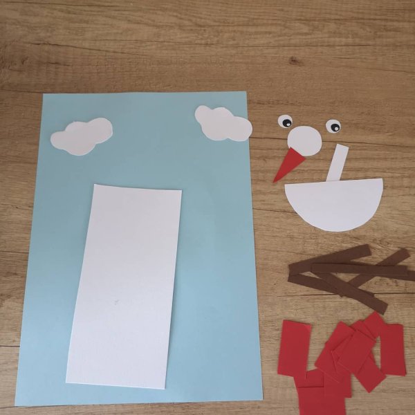 Аист аппликация для детей