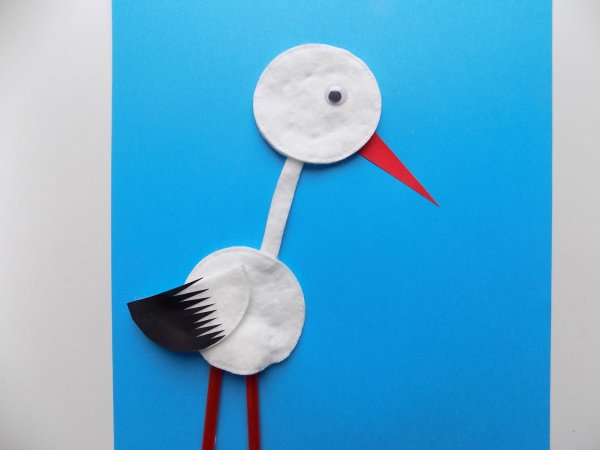 Аппликация из ватных дисков