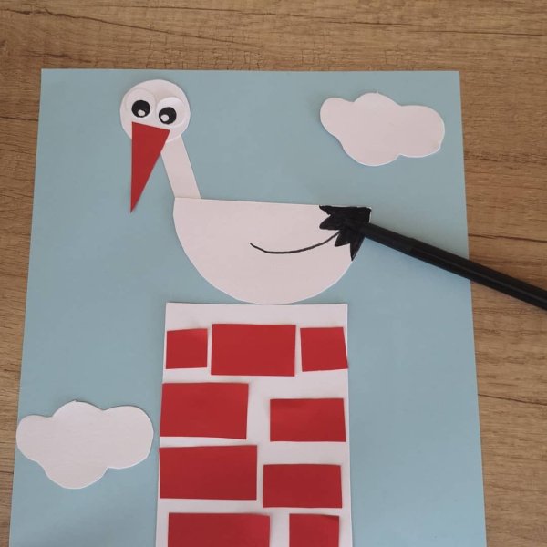 Поделка Аист из бумаги