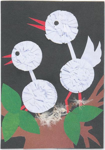 Поделка Аист из бумаги