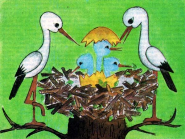 Поделка Аист в гнезде