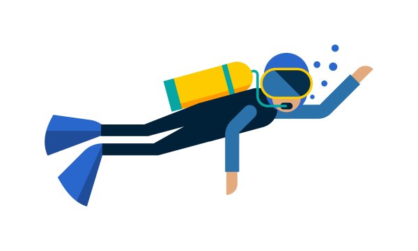 Аппликация аквалангист