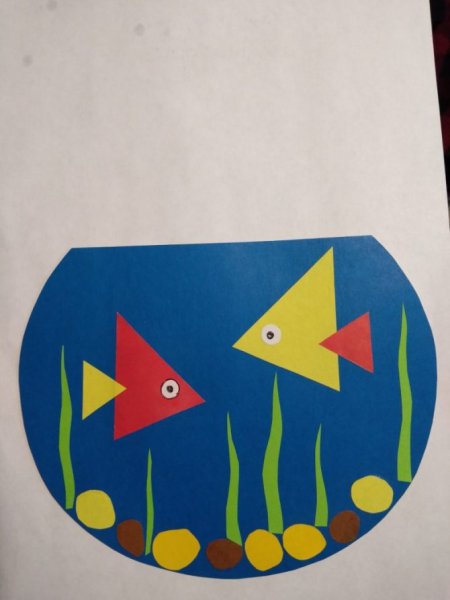 Аппликация в подготовительной группе на тему рыбки в аквариуме