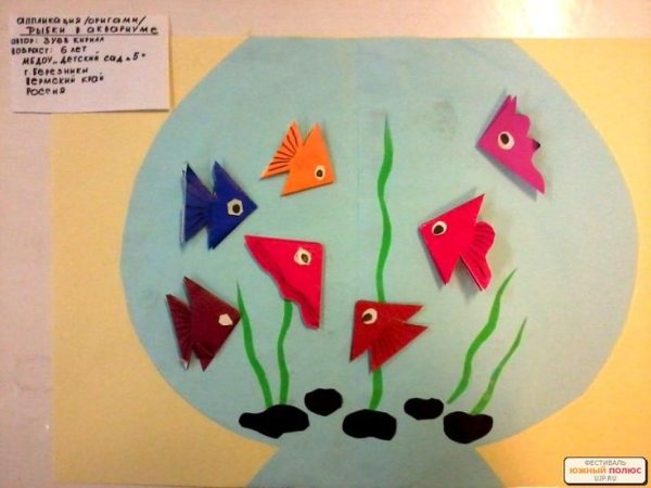 Аппликация аквариумные рыбки в старшей группе