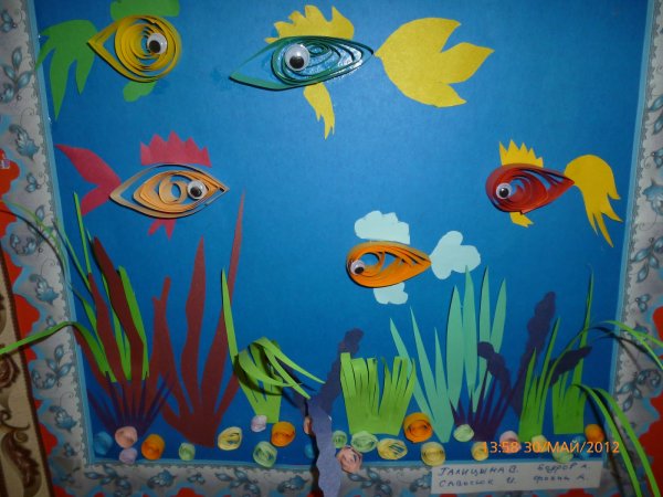 Аппликация на тему аквариум