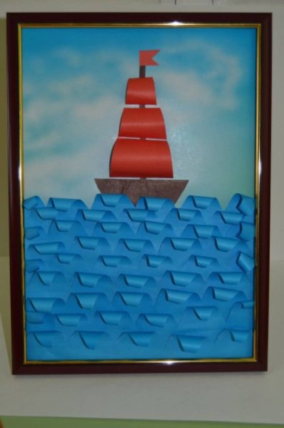 Обрывная аппликация Алые паруса