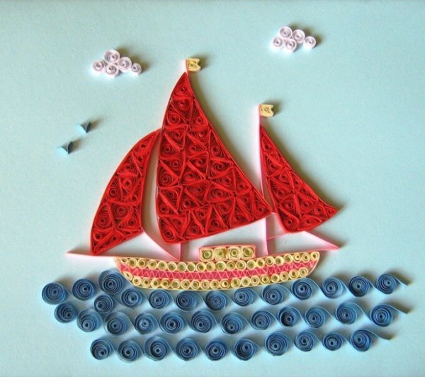 Корабль из квиллинга