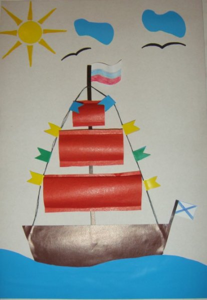 Объемная аппликация корабль