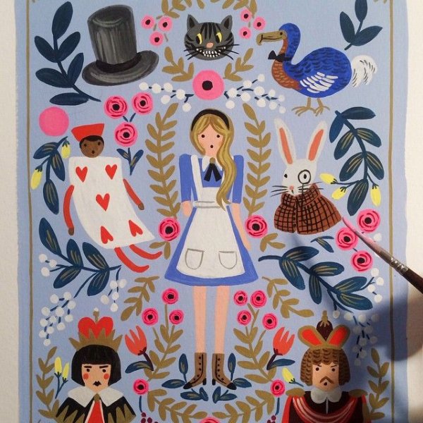 Алиса в стране чудес аппликация