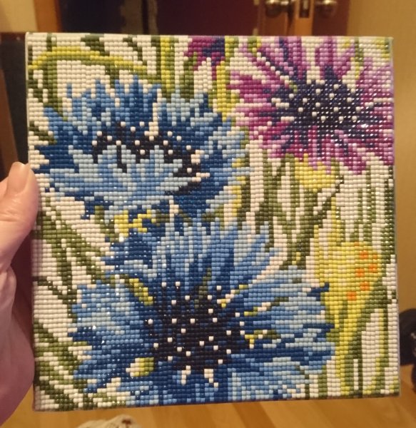 Алмазная мозаика Василечки васильки