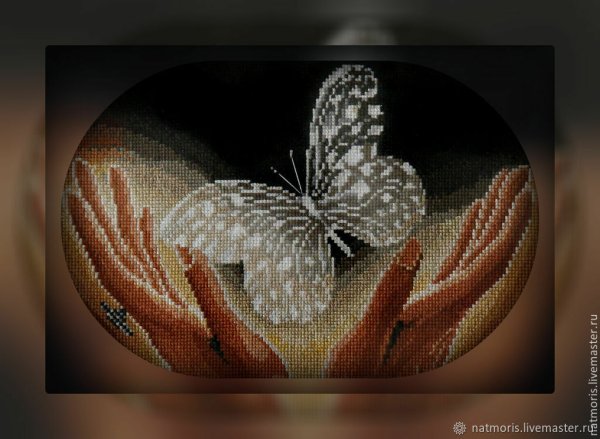 Хрустальная бабочка вышивка