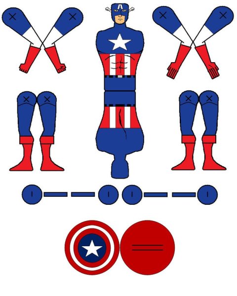 Бумажные куклы Капитан Америка