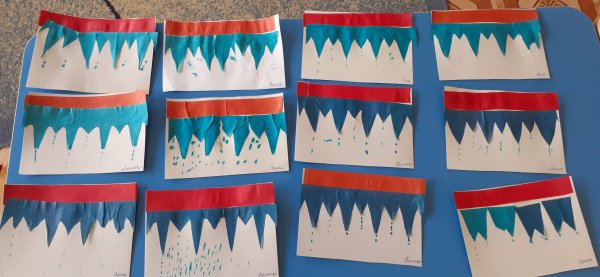 Аппликация сосульки в средней группе