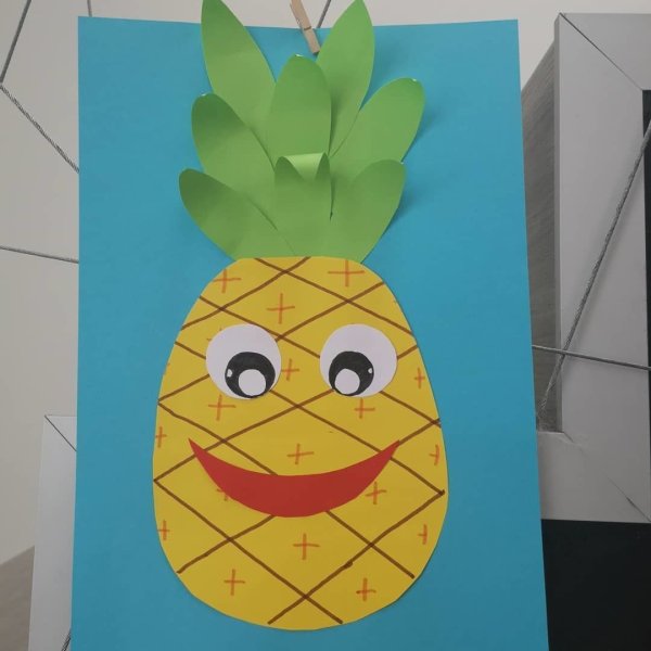 Ананас из бумаги аппликация