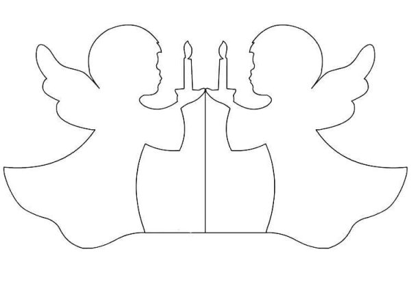 Трафарет ангела для вырезания