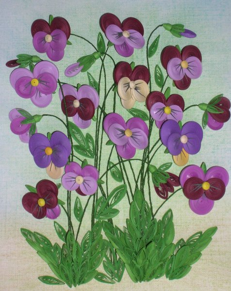 Квиллинг Анютины глазки мастер класс