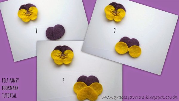 Анютины глазки из фетра шаблоны