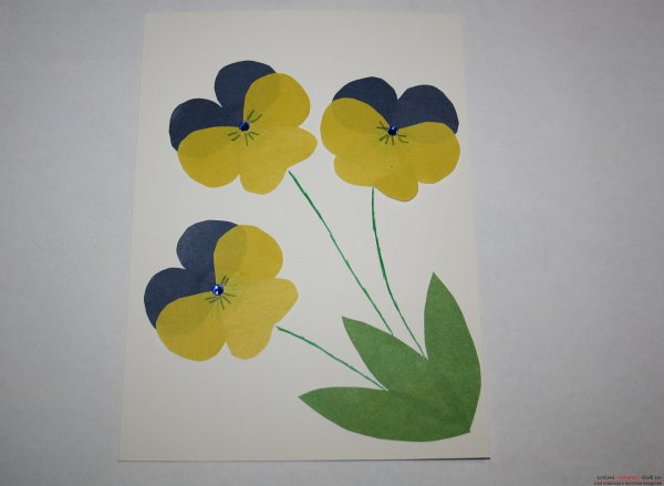Аппликация Анютины глазки