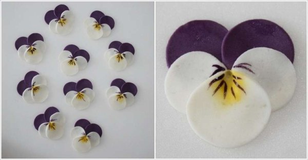 Анютины глазки из пластилина