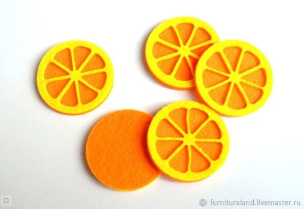 Лимонная долька из фетра