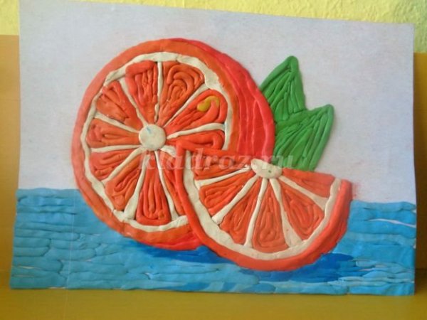 Пластилинография фрукты в средней группе