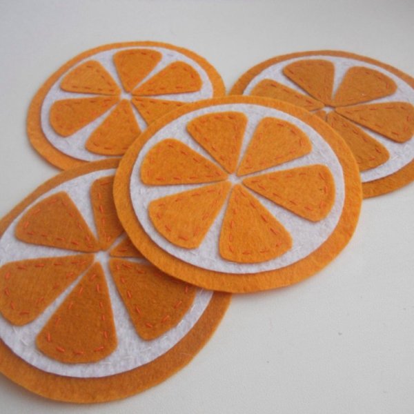 Долька апельсина из фетра