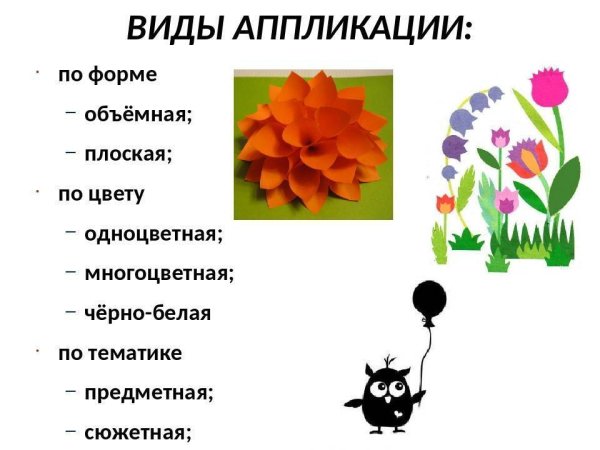 Виды аппликаций в начальной школе