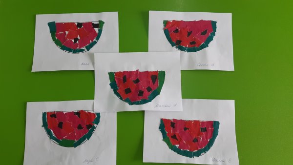 Обрывная аппликация Арбуз