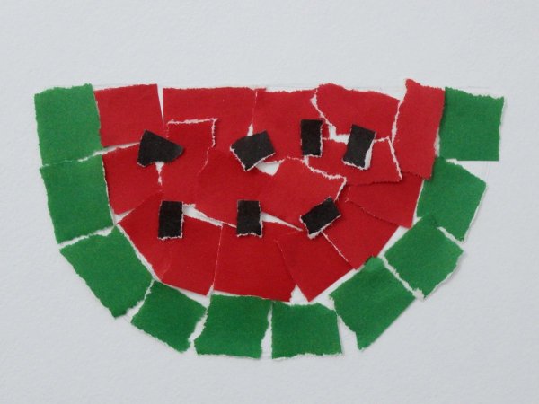 Аппликация Арбузная долька в старшей группе