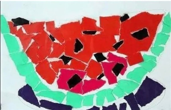 Долька арбуза Обрывная аппликация