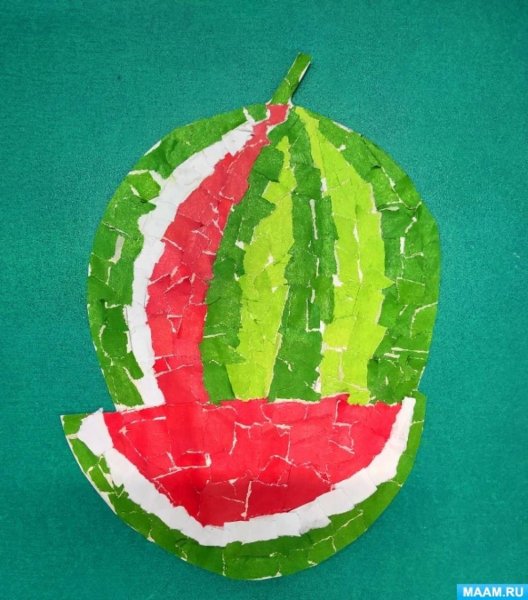 Аппликация Арбуз в подготовительной группе