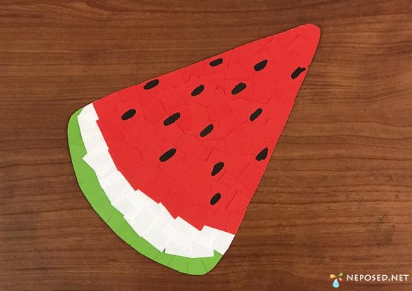 Арбуз аппликация для детей