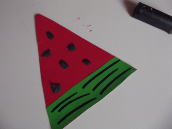 Арбуз аппликация для детей