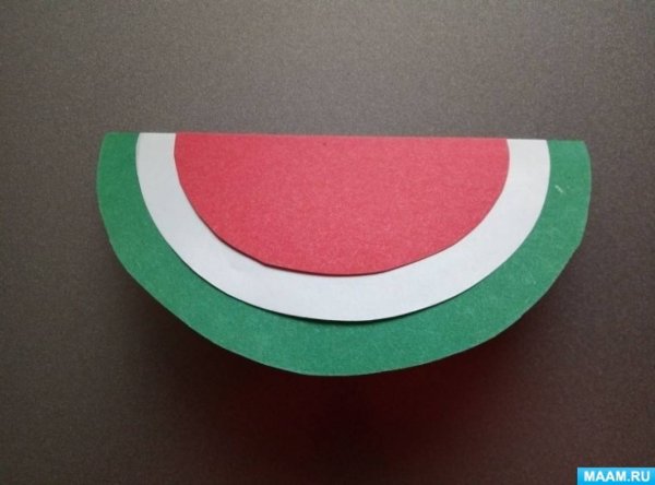 Аппликация из цветной бумаги арбузные дольки