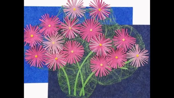 Астры из ниток аппликация