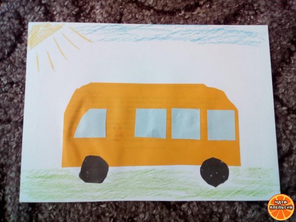 Аппликация автобус в старшей группе