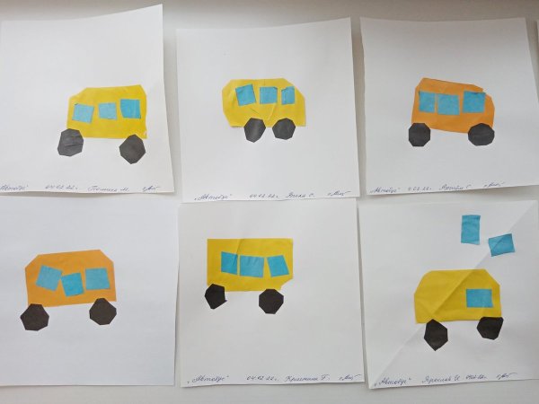 Аппликация автобус в младшей группе