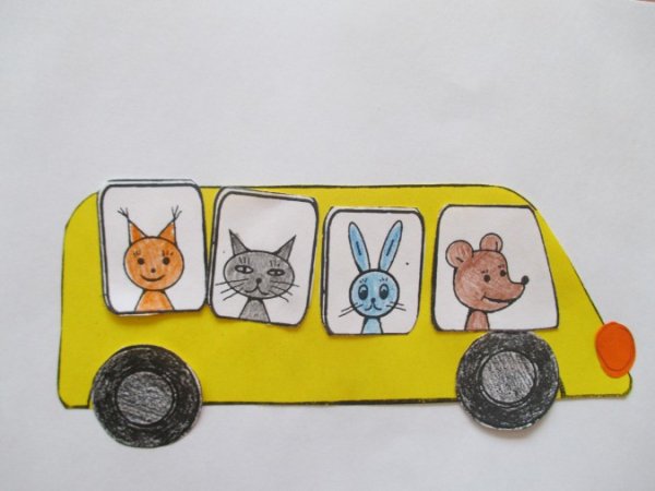 Аппликация для детей автобус в средней группе