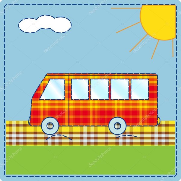 Детская аппликация автобус