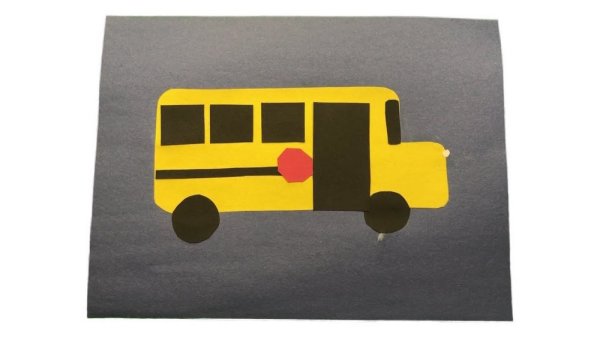 Аппликация школьный автобус