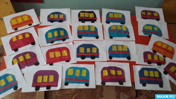 Аппликация автобус в старшей группе