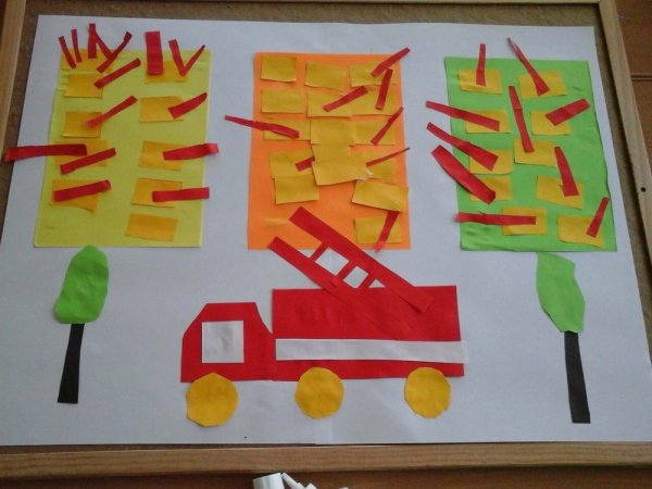 Аппликация на пожарную тему