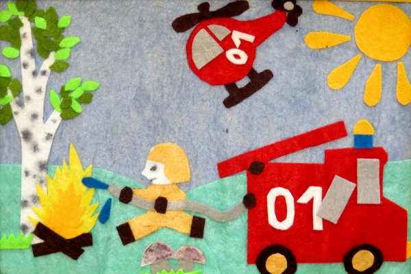Аппликация на пожарную тематику
