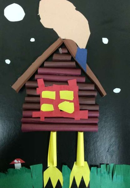 Аппликация на тему избушка