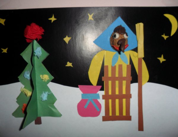 Аппликация баба Яга