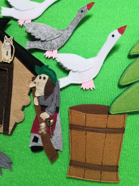Баба Яга из фетра пальчиковый театр