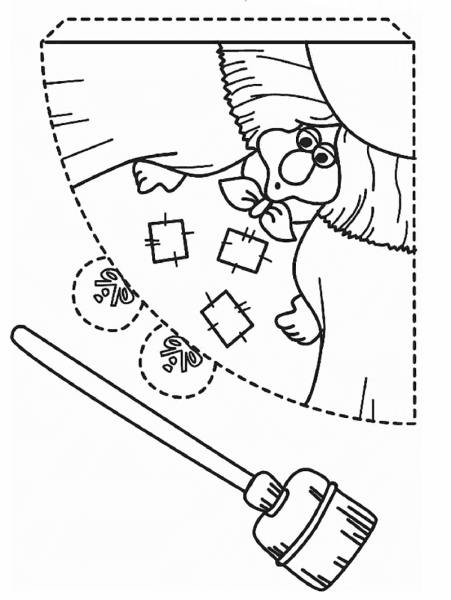 Аппликация баба Яга