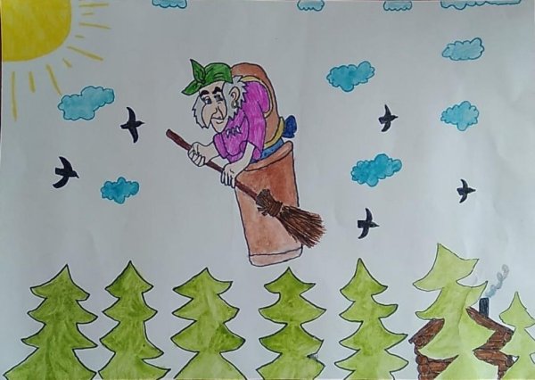 Рисование баба Яга в подготовительной